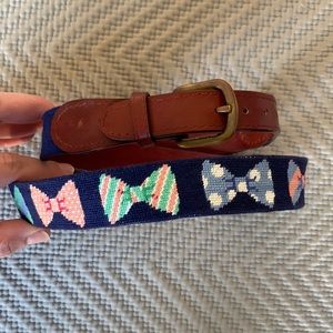 Bow Tie Needlepoint Belt